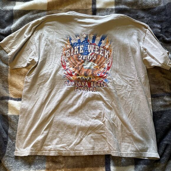 Vintage 2003 Daytona Beach Bike Week Tee Shirt Graphic Size XL Eagle Chopper - Picture 3 of 5